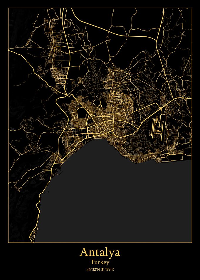 Antalya Turkey map