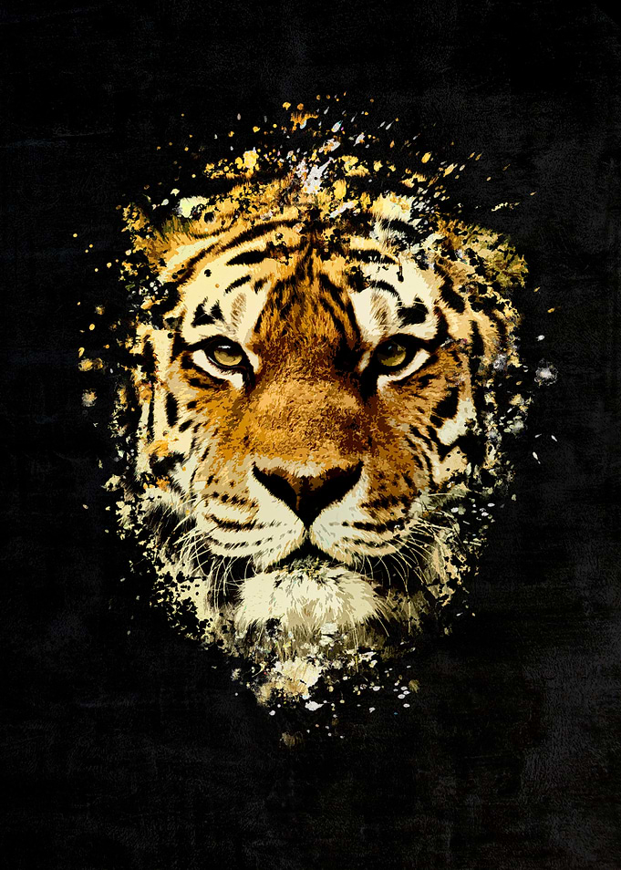 Tiger Splatter Painting