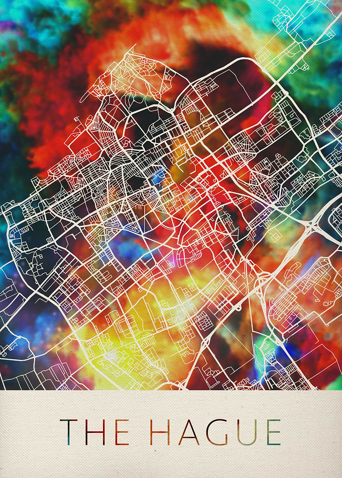 The Hague Watercolor Map