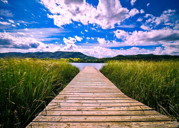 Footbridge to the water