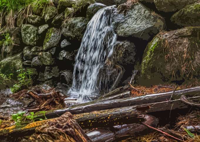 Mountain waterflow art