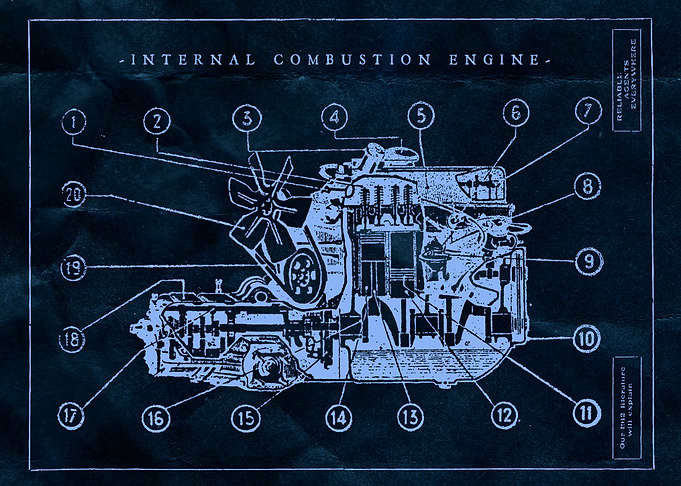 Car engine blueprint