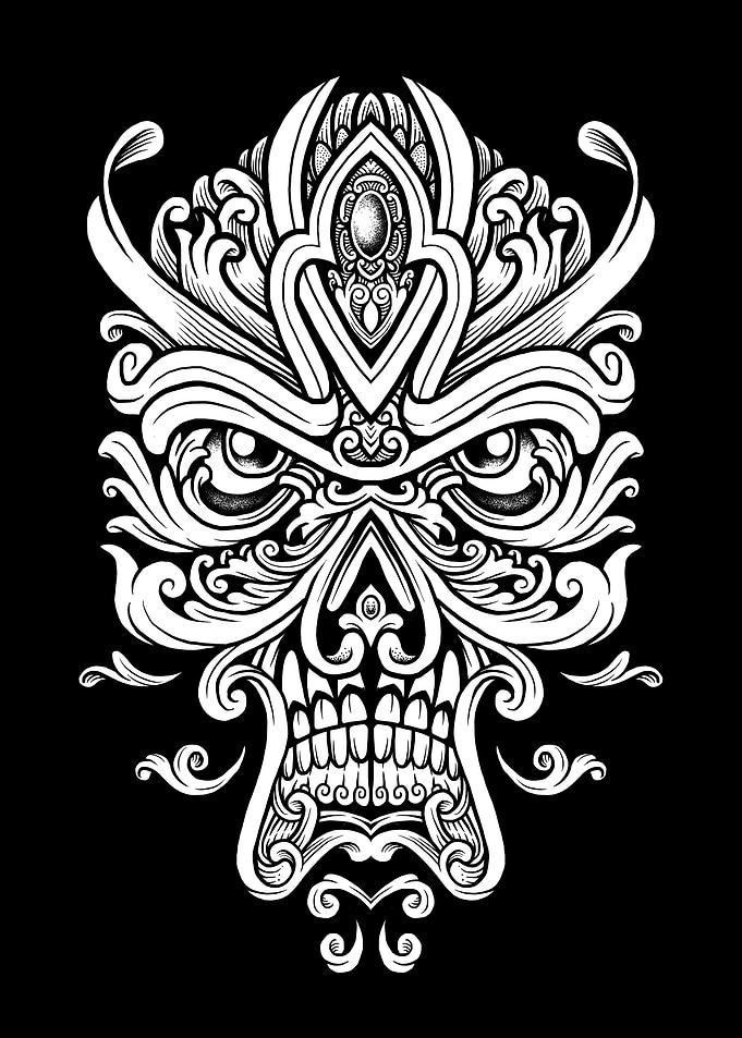 Ornate Skull 003