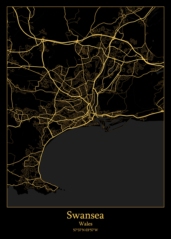 Swansea Wales map