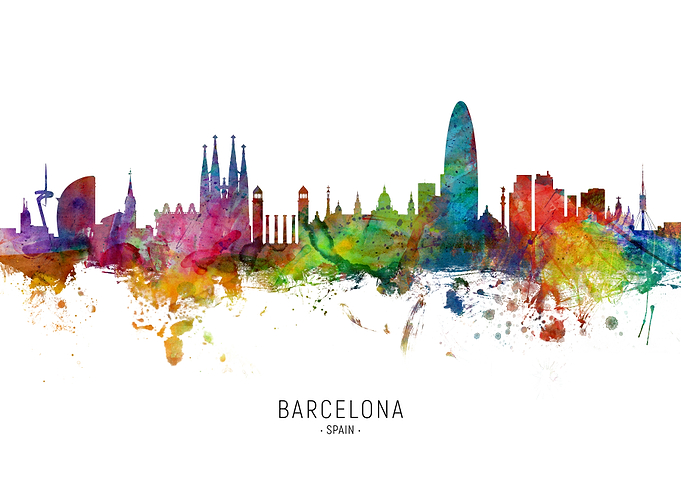 Barcelona Spain Skyline