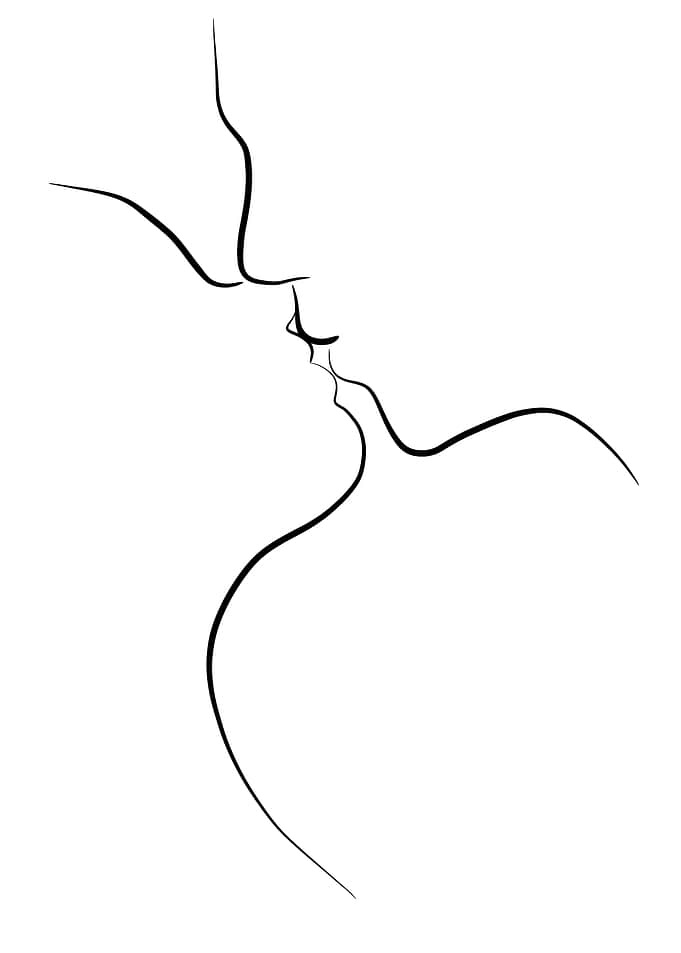 Kiss Line Drawing