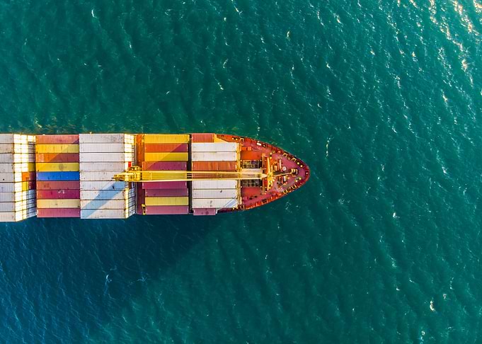 Close up ship from top