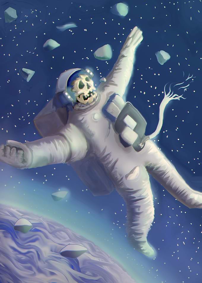 die in space