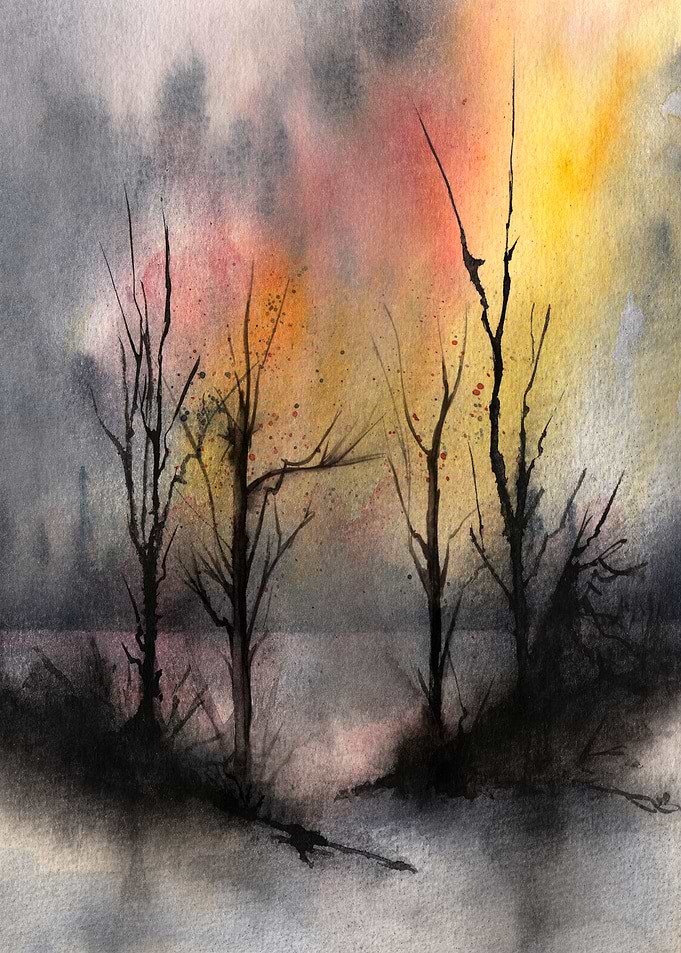 Watercolor Trees 07