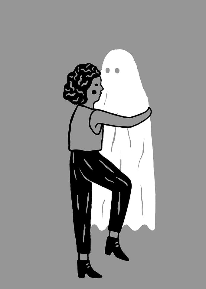 Woman and ghost