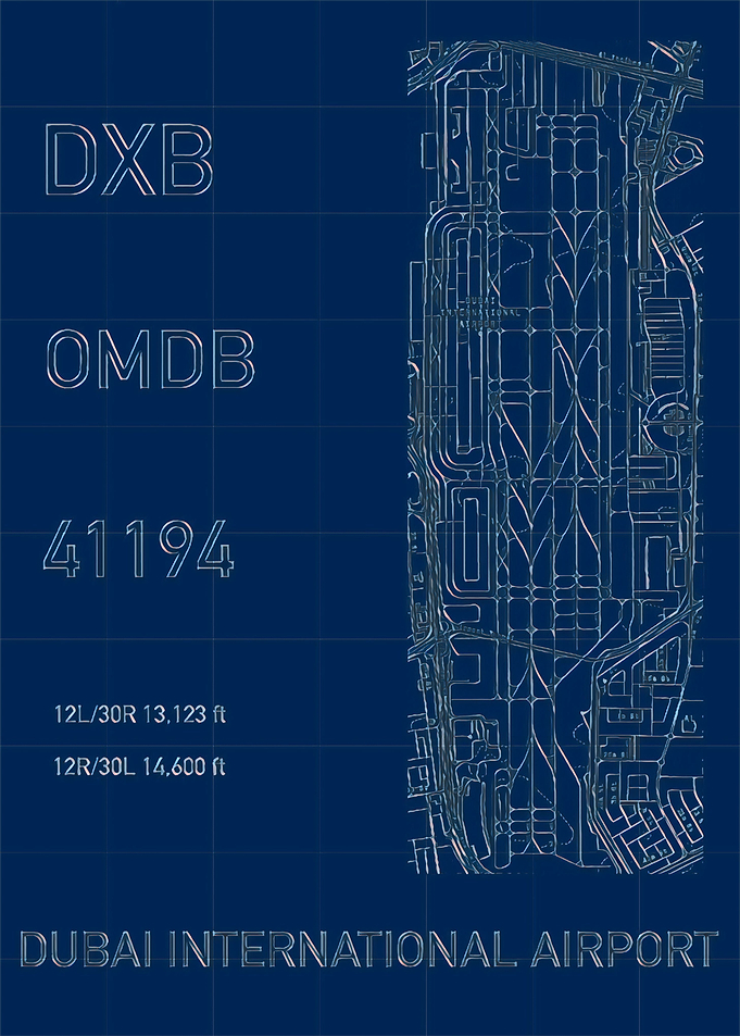 DXB Dubai Airport Blue
