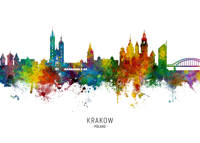 Krakow Poland Skyline
