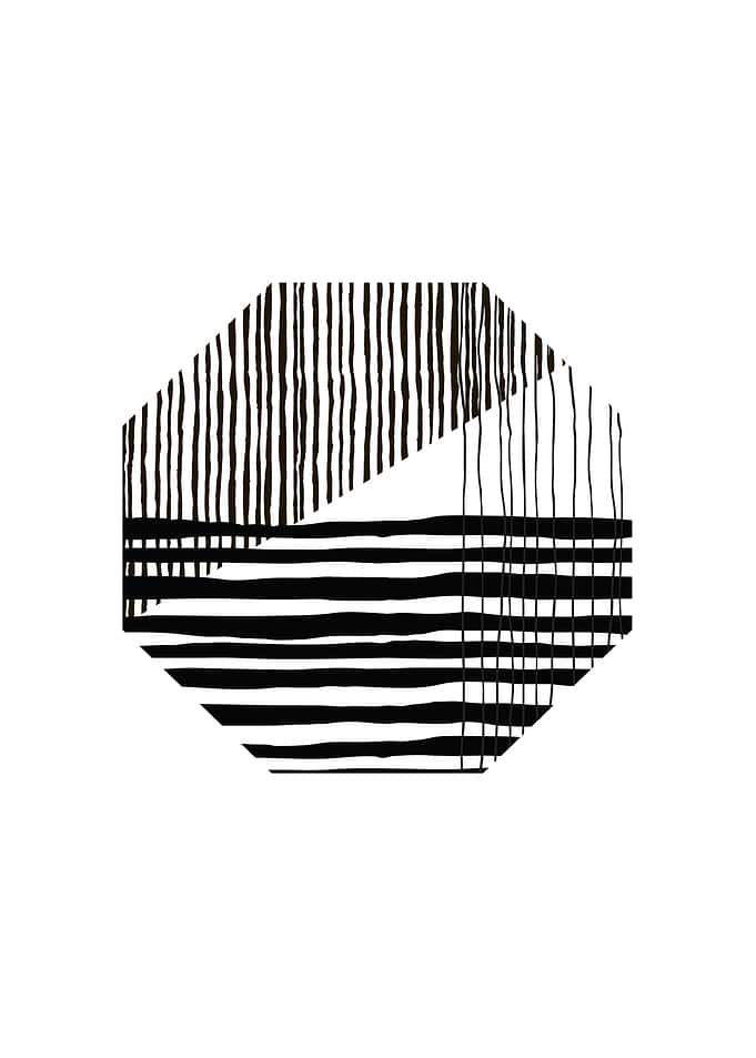 Lined Hexagon