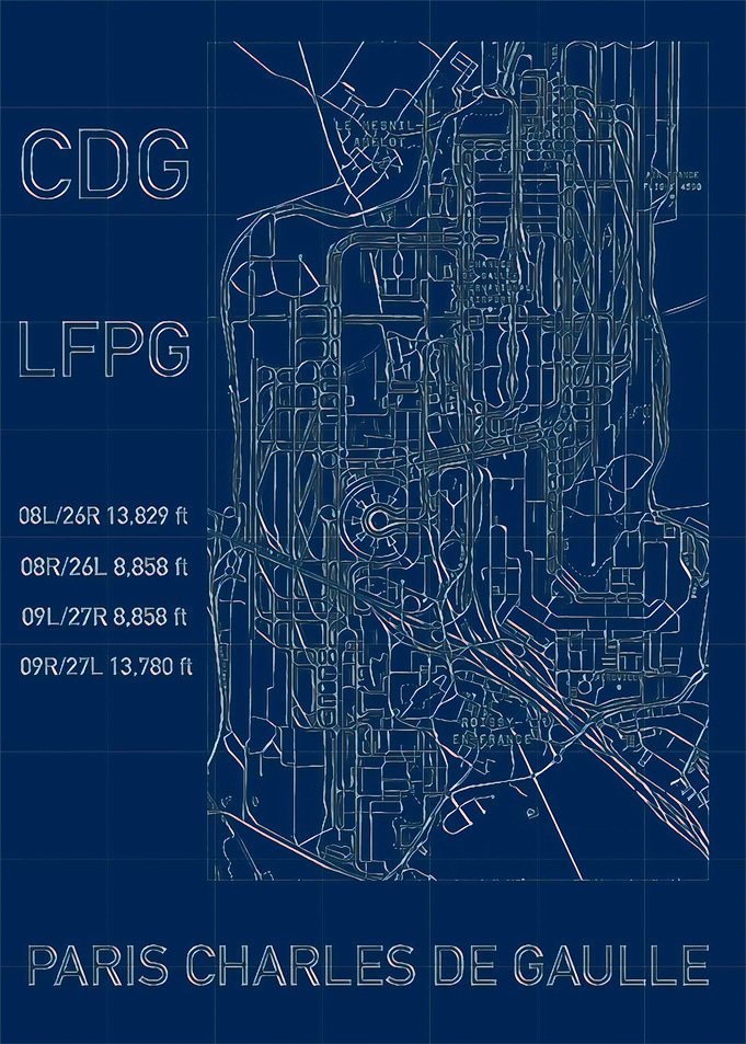CDG Paris Airport Blue