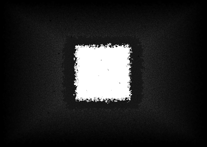 white square on black back