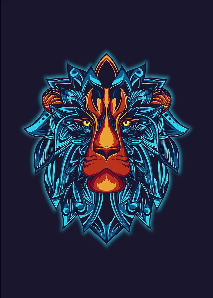 Lion Illustration Ornament