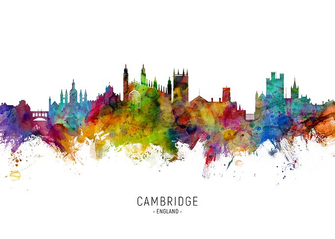 Cambridge England Skyline
