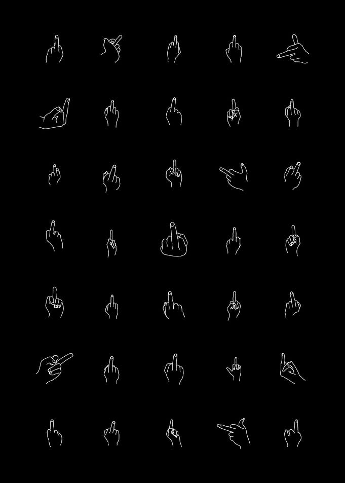 White Middle Fingers