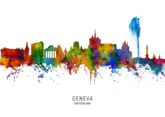 Geneva Switzerland Skyline