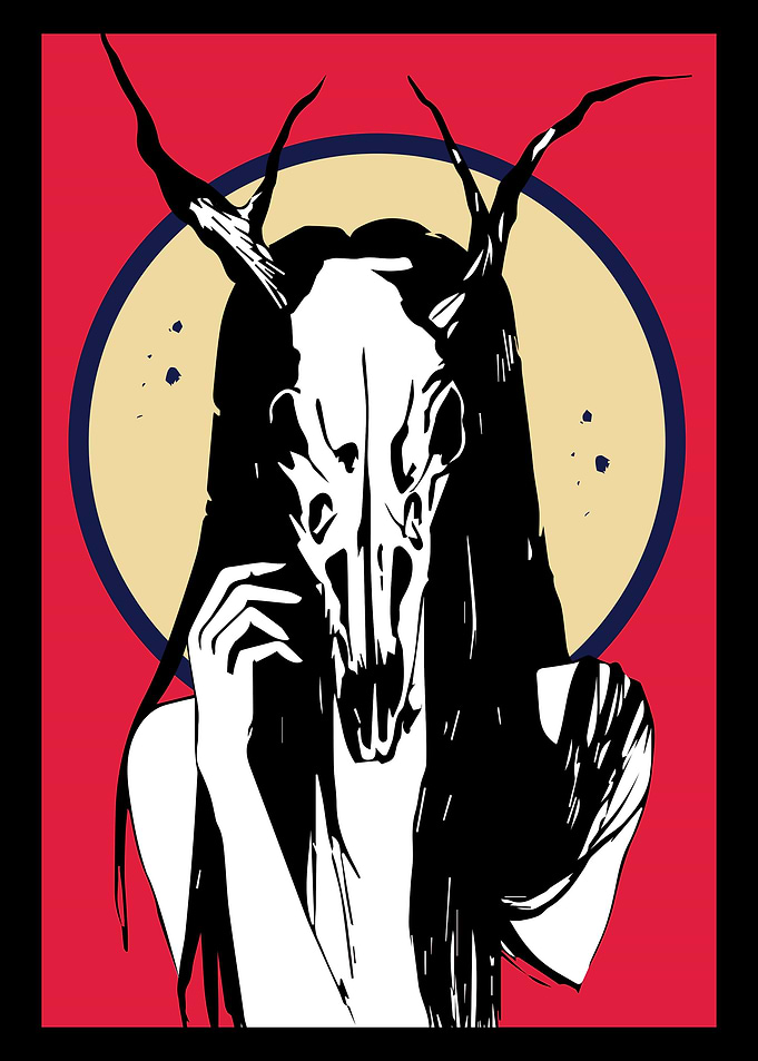 Deer masked woman