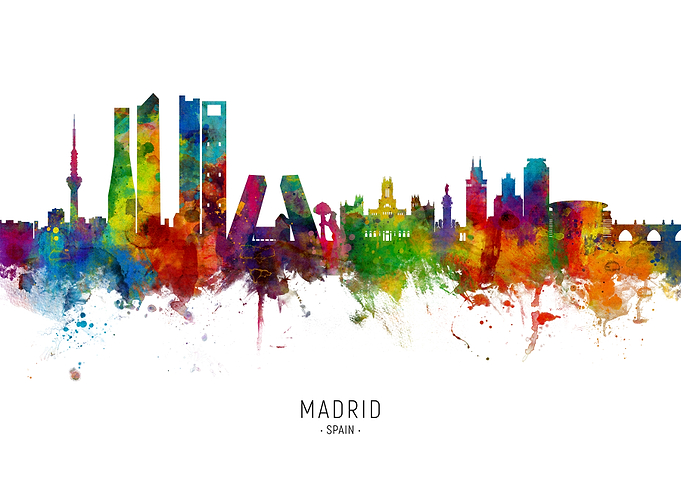 Madrid Spain Skyline
