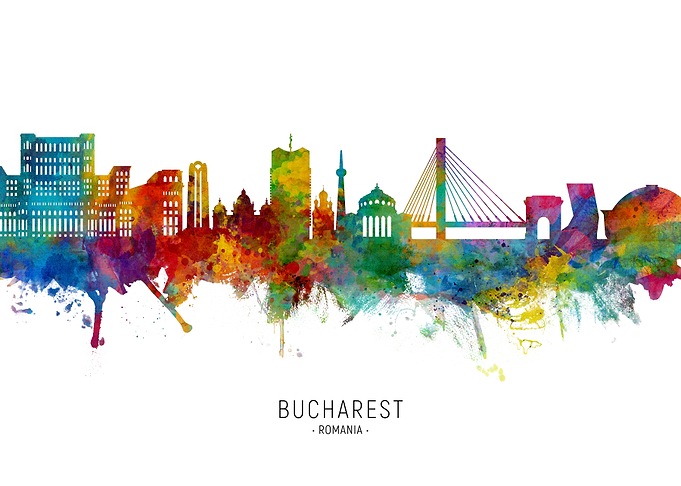 Bucharest Romania Skyline