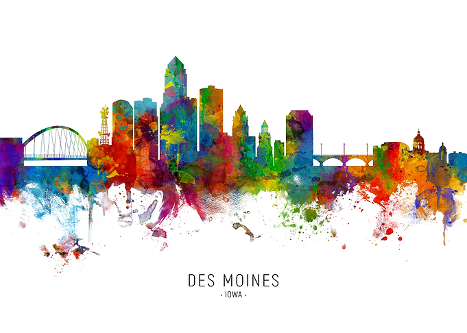 Des Moines Iowa Skyline