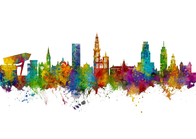 Antwerp Belgium Skyline