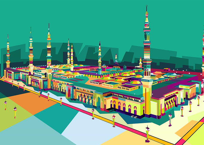 Nabawi Mosque In PopArt