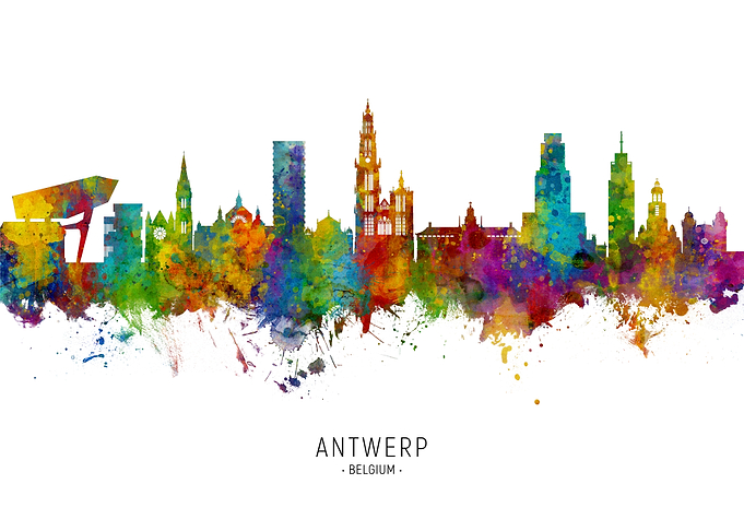 Antwerp Belgium Skyline