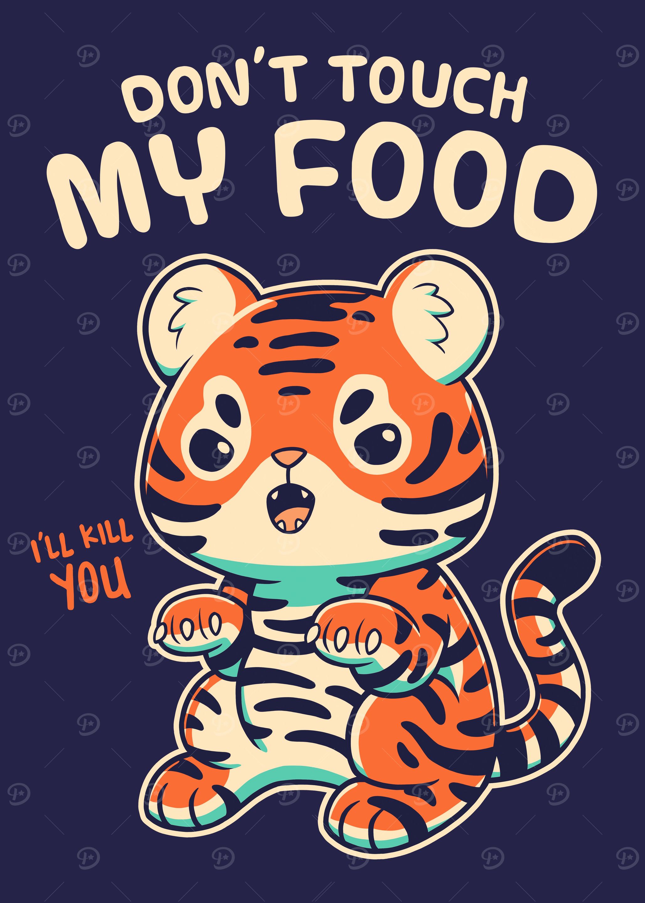 Cute Tiger Cub Cat Foodie
