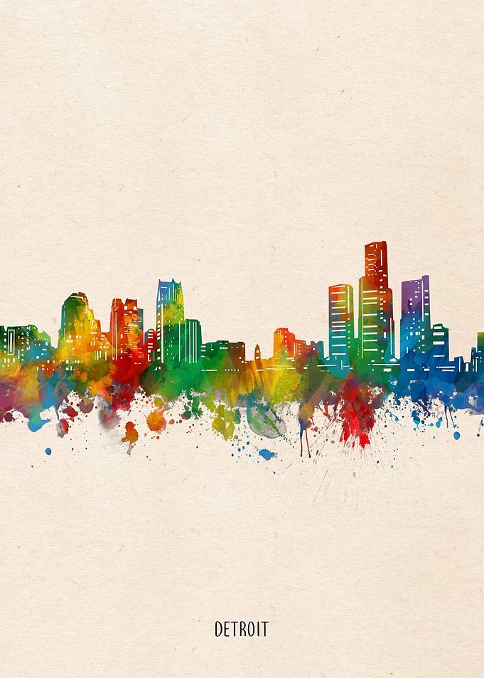detroit watercolor