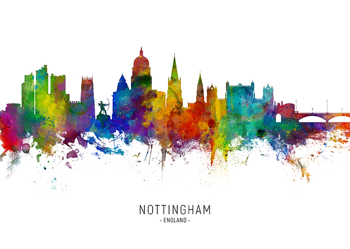 Nottingham England Skyline