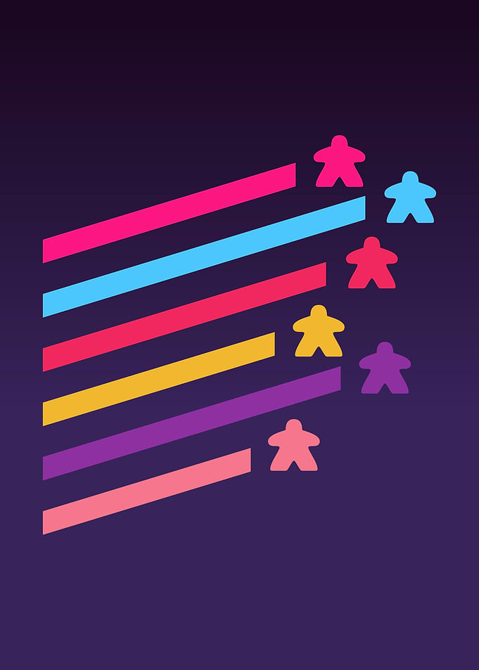 Synthwave Meeple Meeples