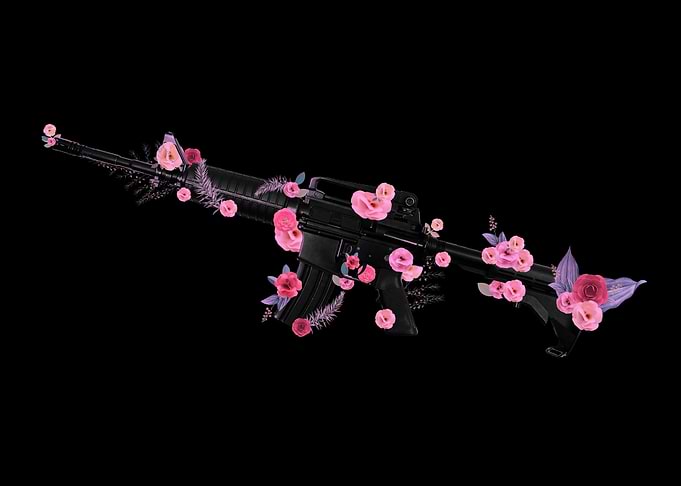 Gun bombing flowers