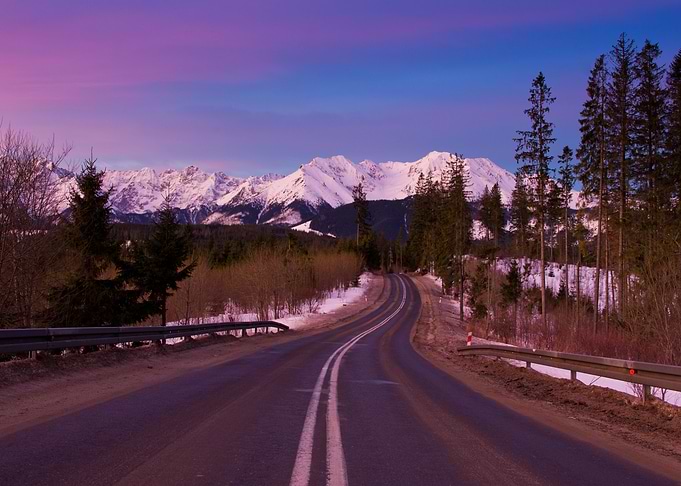 Road to Tatry Mountains