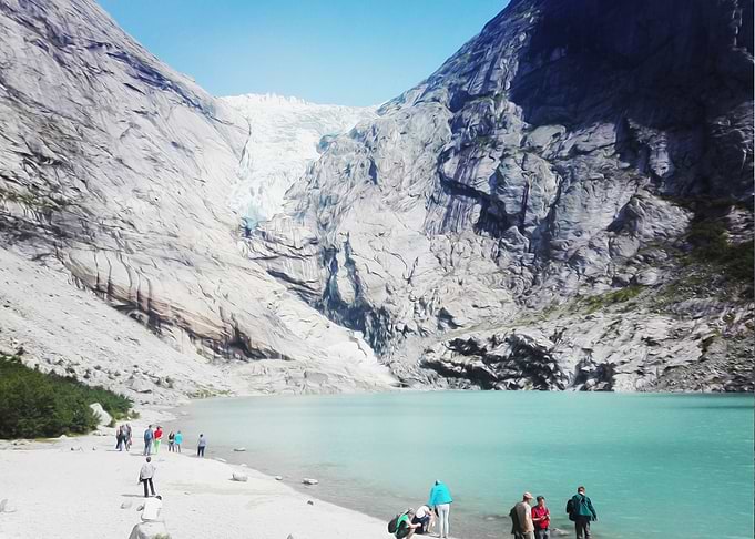 At the glaciers