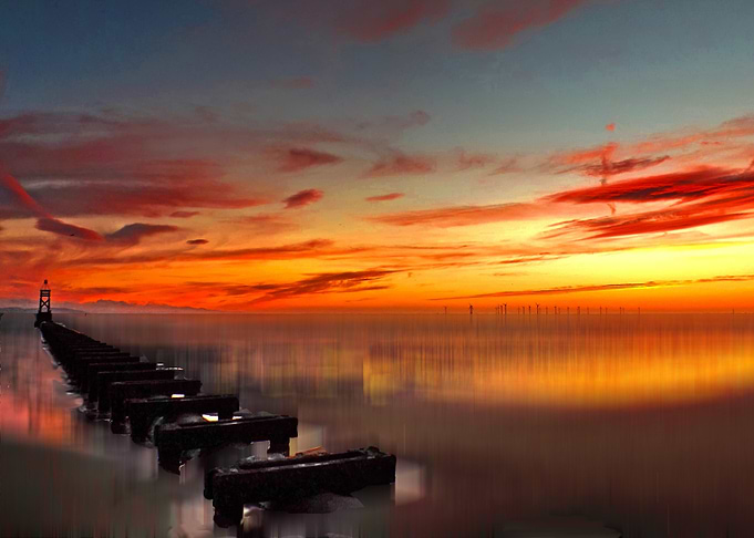 The Beach at Sunset