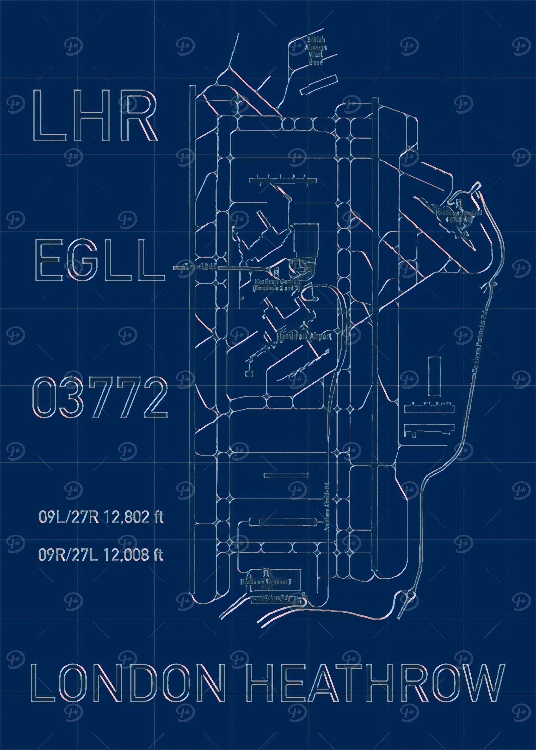 LHR London Blueprint Lght