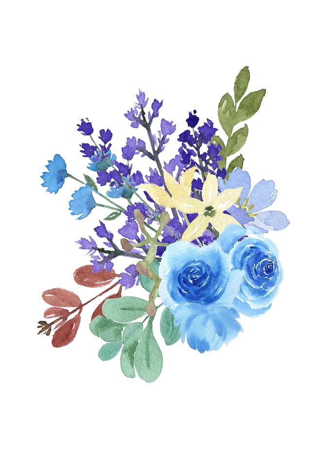 Floral watercolor painting