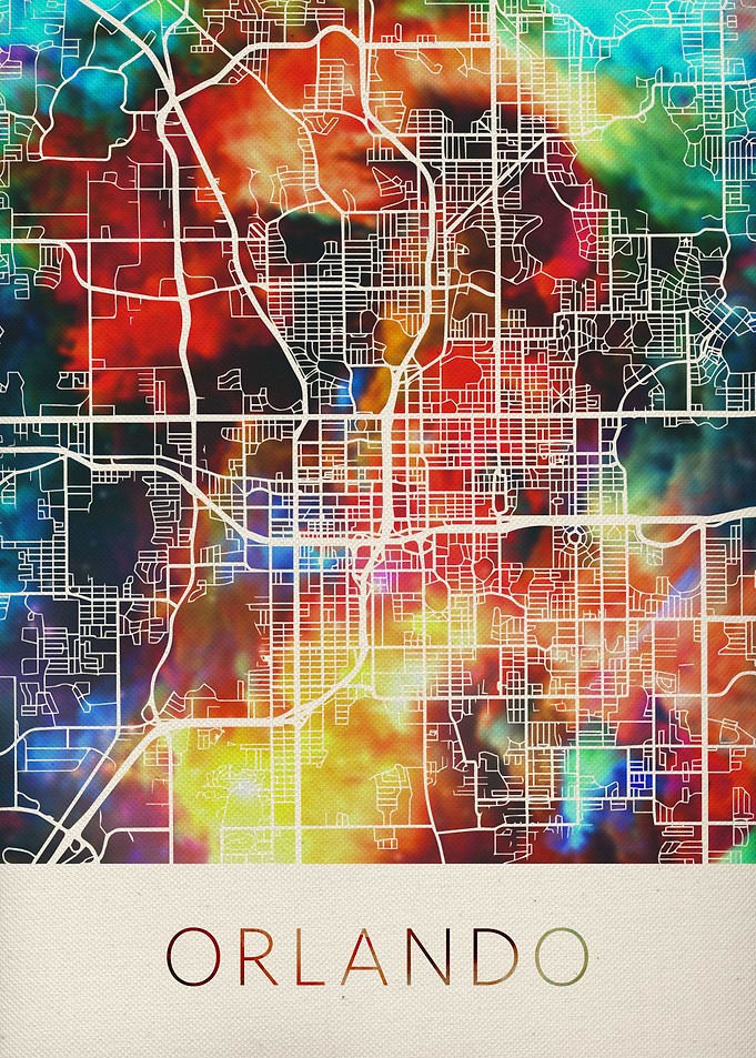 Orlando Watercolor Map