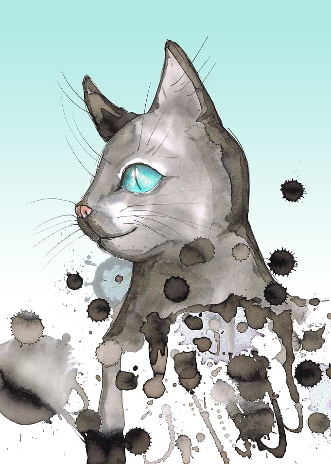 Wild grunge cat