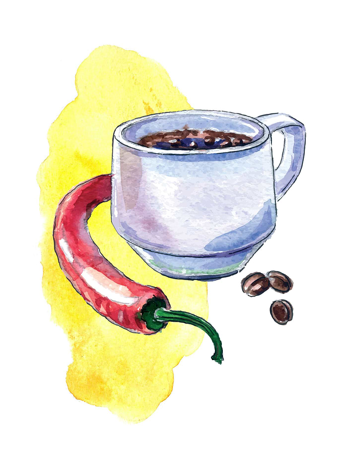 Coffee with pepper