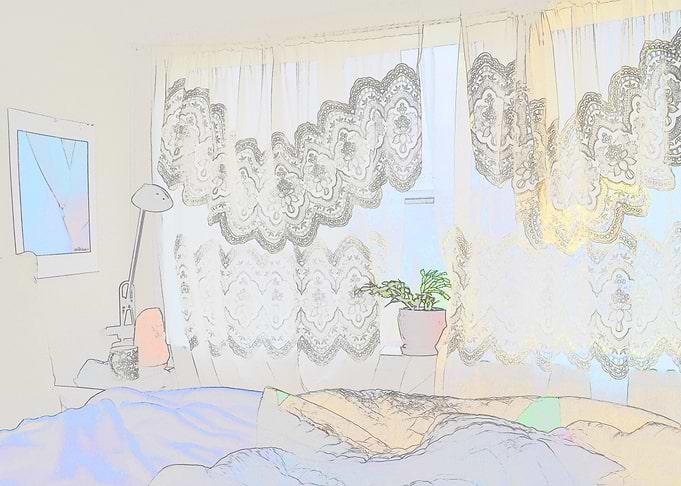 White Bedroom w Art
