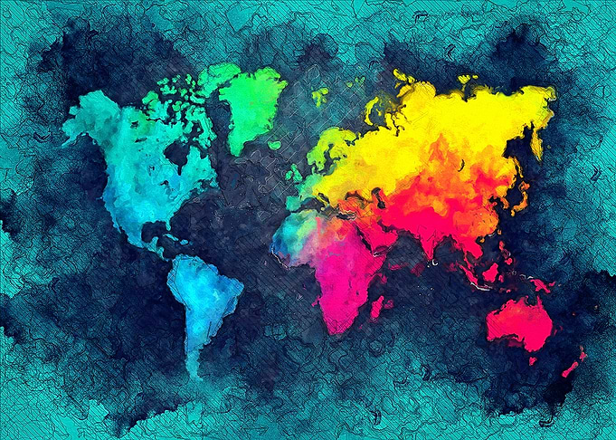 world map colors