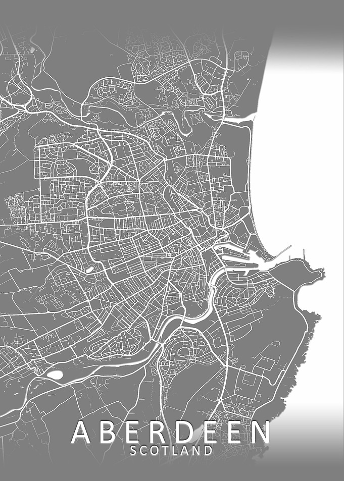 Aberdeen Grey 3D City Map
