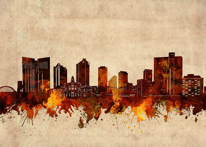 fort worth skyline grunge