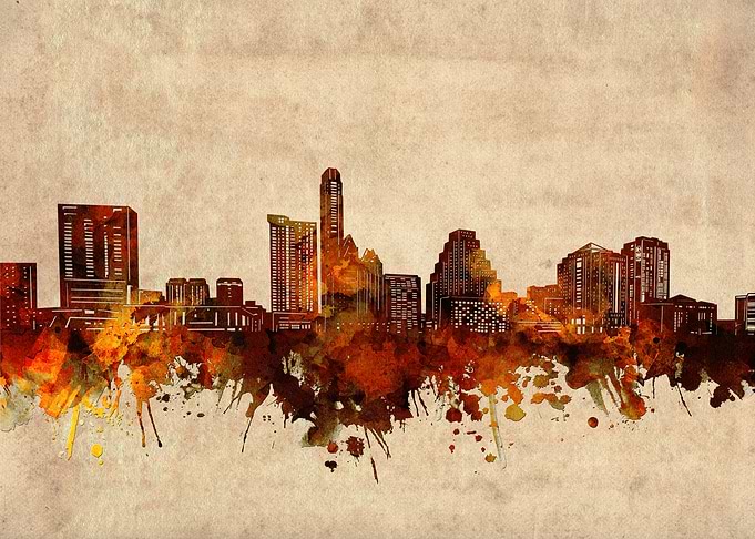 austin skyline grunge
