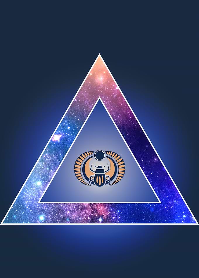 Galaxy egyptian scarab