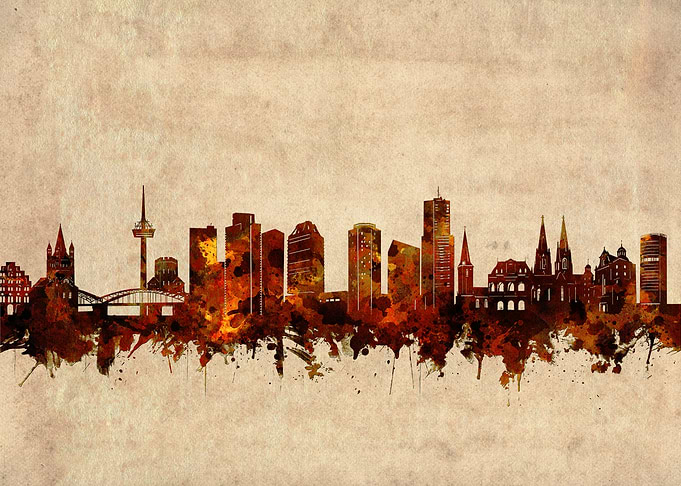 cologne skyline grunge